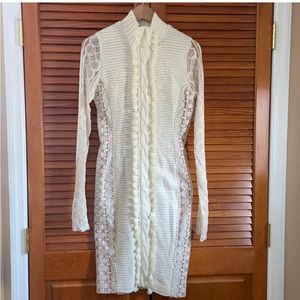 Byron Lars Beauty Mark Cream colored sweater Dress, size 2